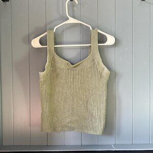 Green knit tank top